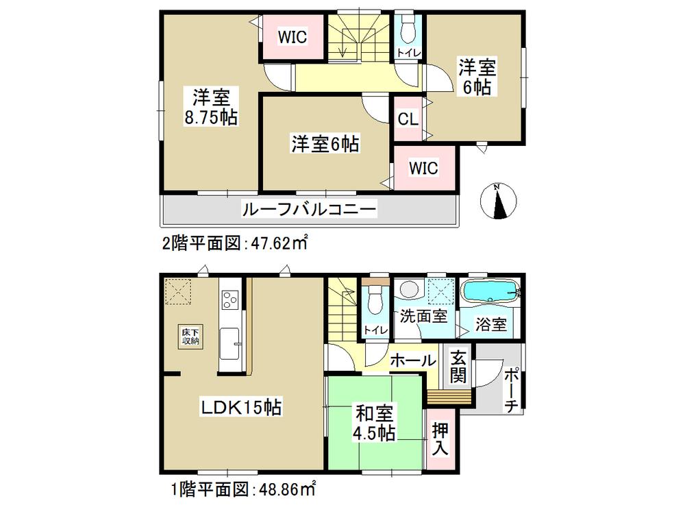 Floor plan. (3 Building), Price 24,800,000 yen, 4LDK, Land area 136.13 sq m , Building area 96.48 sq m