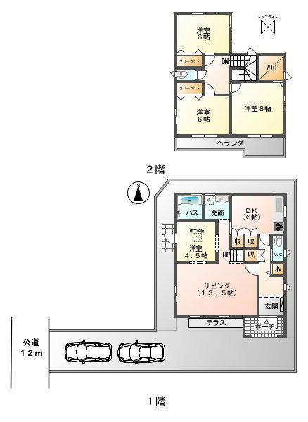 Floor plan. 22,300,000 yen, 5DK, Land area 154.69 sq m , Building area 109.3 sq m
