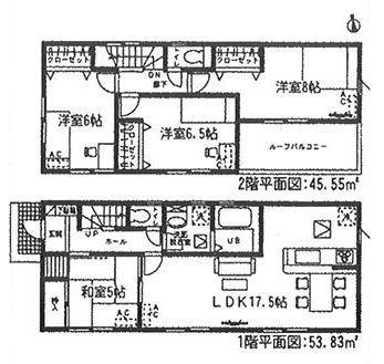 Floor plan. 21.9 million yen, 4LDK, Land area 139.69 sq m , Building area 99.38 sq m