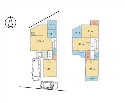 Floor plan. 24,800,000 yen, 4LDK, Land area 92.57 sq m , Building area 85.46 sq m
