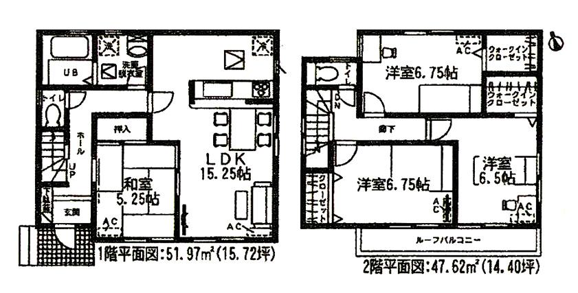 Floor plan. (1 Building), Price 25,800,000 yen, 4LDK, Land area 139.66 sq m , Building area 99.59 sq m