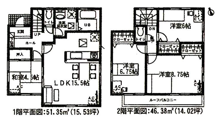 Floor plan. (3 Building), Price 25,800,000 yen, 4LDK, Land area 139.65 sq m , Building area 97.73 sq m