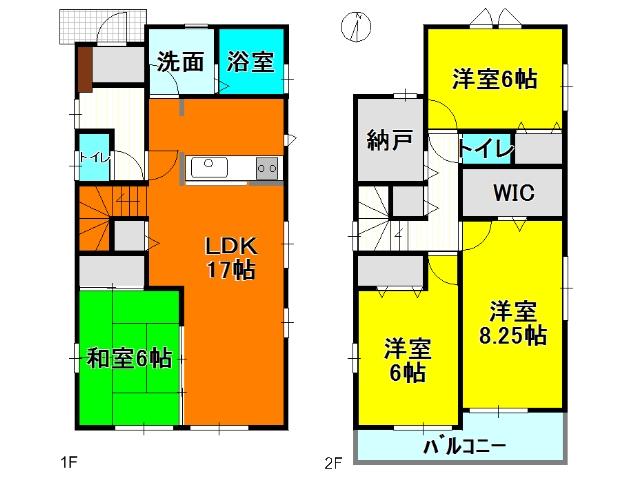 Floor plan. (4 Building), Price 29,300,000 yen, 4LDK+S, Land area 123.28 sq m , Building area 108.89 sq m