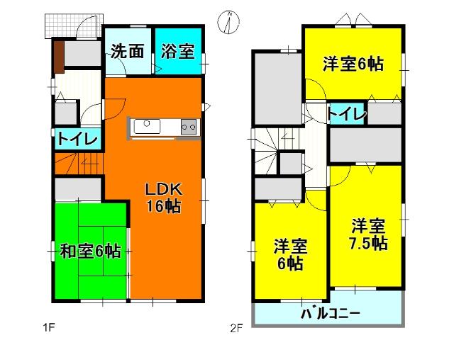 Floor plan. (8 Building), Price 28,300,000 yen, 4LDK+S, Land area 123.28 sq m , Building area 105.57 sq m