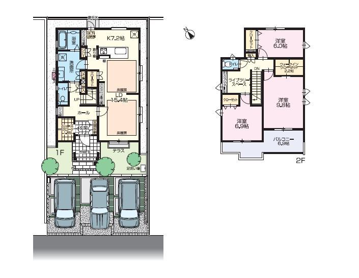 Floor plan. (Phase 2 secondary No.7), Price 42,300,000 yen, 3LDK, Land area 160.02 sq m , Building area 123.5 sq m