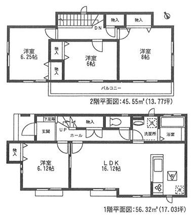 Floor plan. 25,800,000 yen, 4LDK, Land area 175.01 sq m , Building area 101.87 sq m