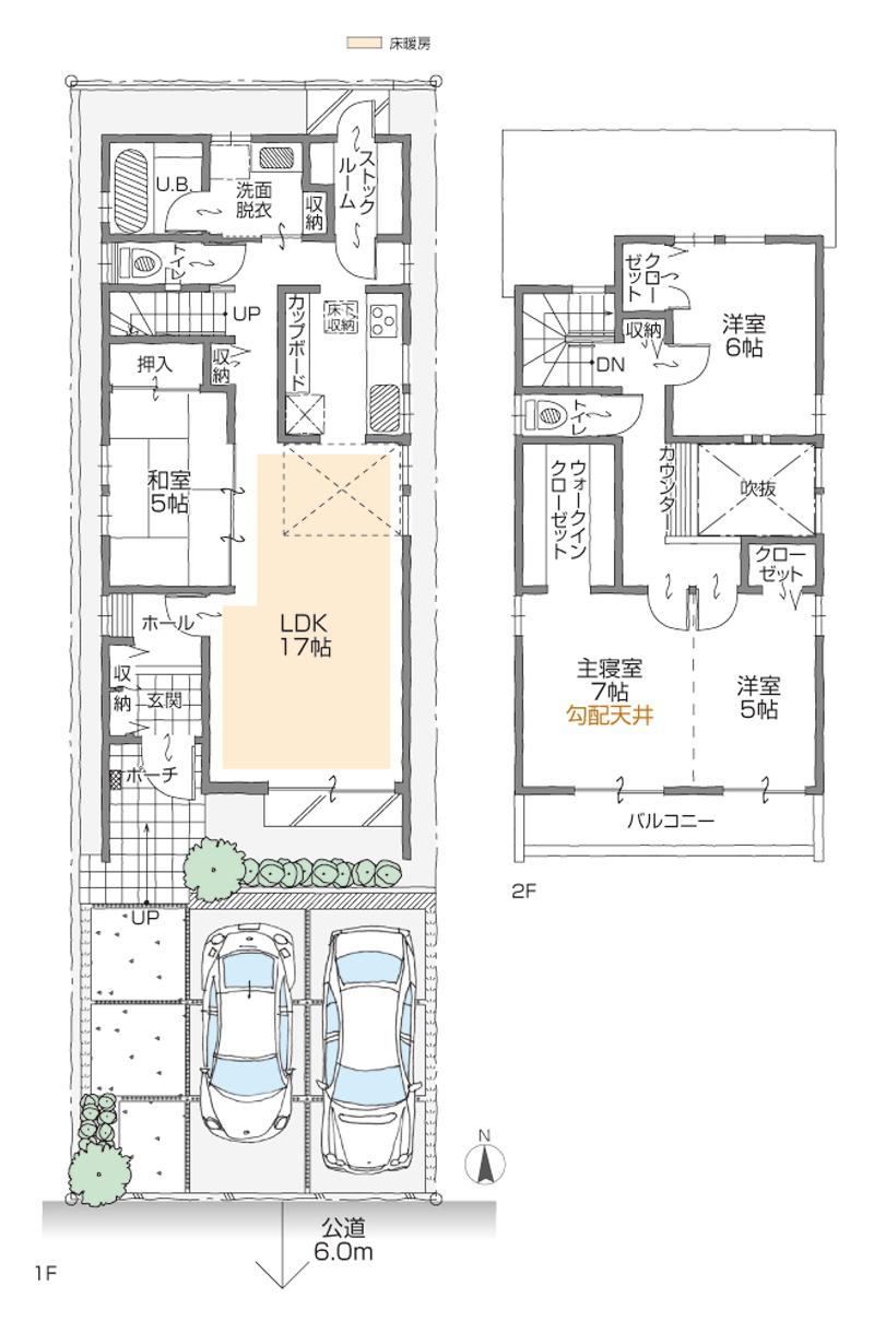 Floor plan. (B Building), Price 36.5 million yen, 4LDK+2S, Land area 134.44 sq m , Building area 111.8 sq m