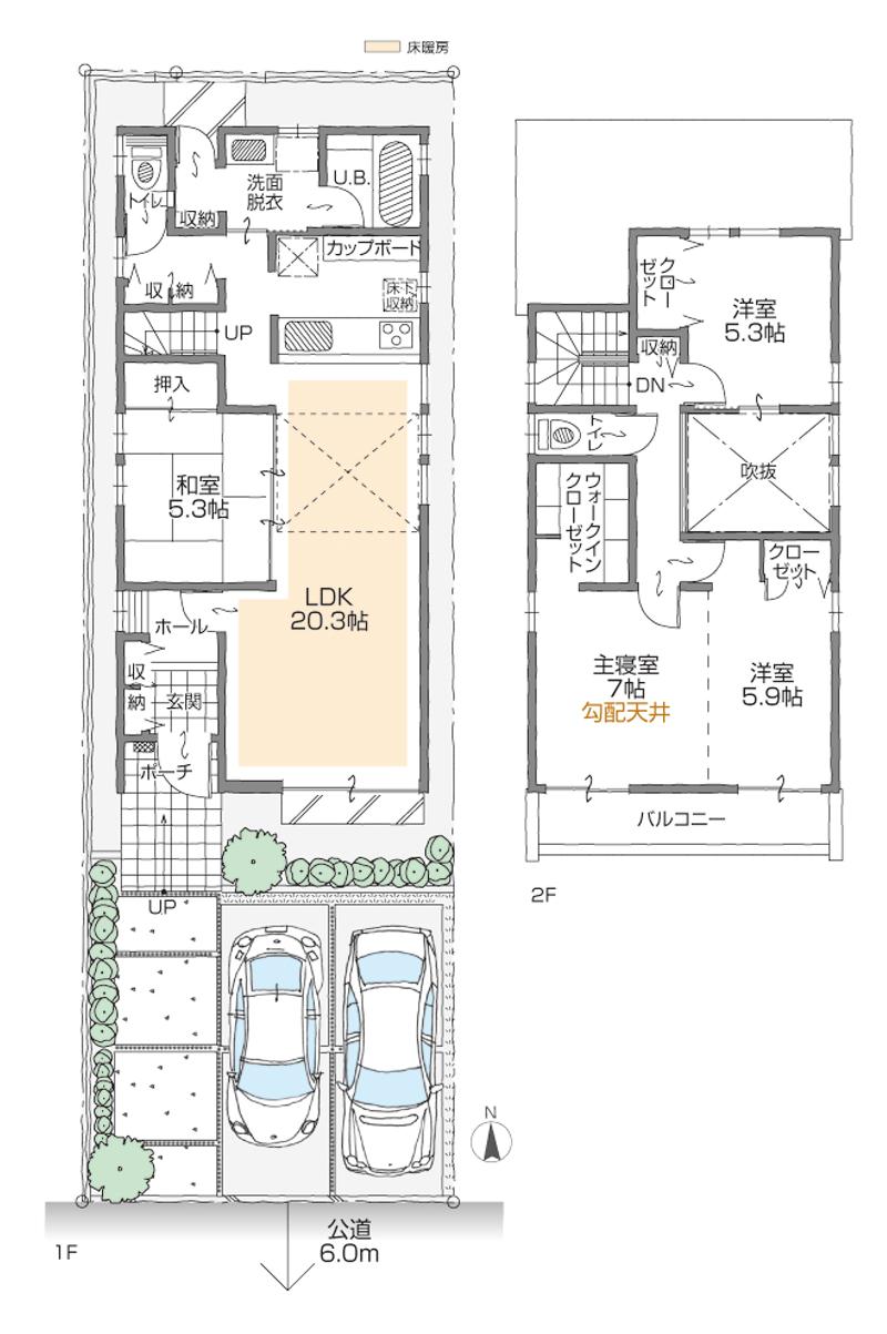 Floor plan. (C Building), Price 36,300,000 yen, 4LDK+2S, Land area 134.96 sq m , Building area 108.35 sq m