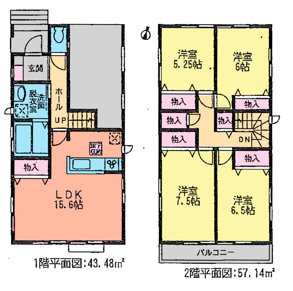 Floor plan. (1 Building), Price 26,800,000 yen, 4LDK, Land area 106.28 sq m , Building area 100.62 sq m