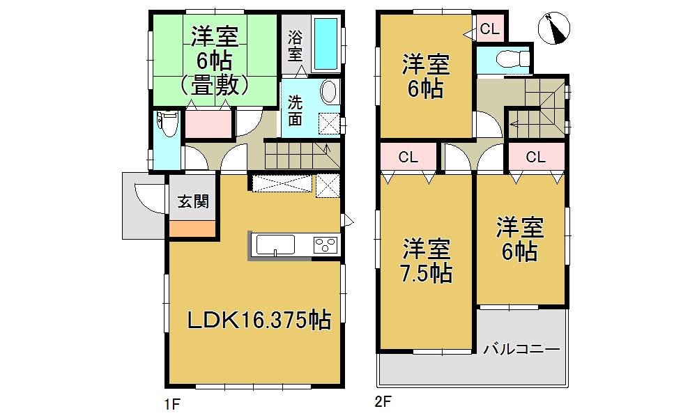 Floor plan. (4 Building), Price 21,400,000 yen, 4LDK, Land area 120.28 sq m , Building area 98.74 sq m