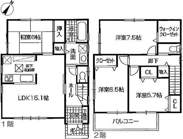 Floor plan. 28.8 million yen, 4LDK, Land area 112.89 sq m , Building area 98.67 sq m