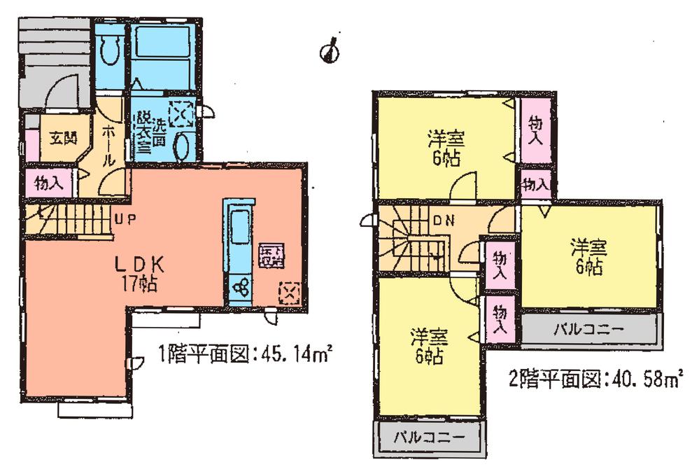 Floor plan. (Building 2), Price 24,800,000 yen, 3LDK, Land area 112.79 sq m , Building area 85.72 sq m