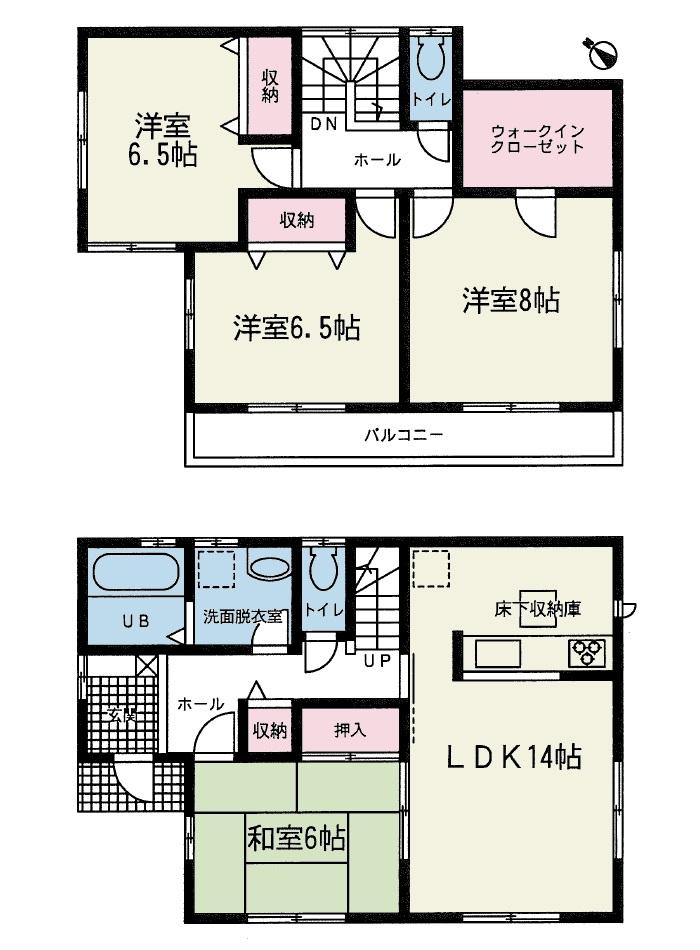 Floor plan. (Building 2), Price 23.8 million yen, 4LDK, Land area 153.67 sq m , Building area 103.51 sq m