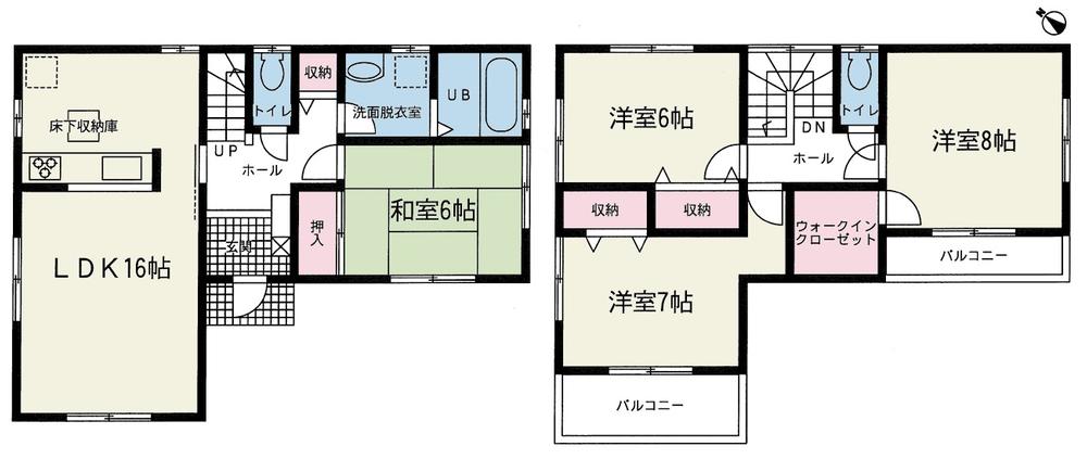 Floor plan. (5 Building), Price 28.8 million yen, 4LDK, Land area 131.64 sq m , Building area 104.34 sq m