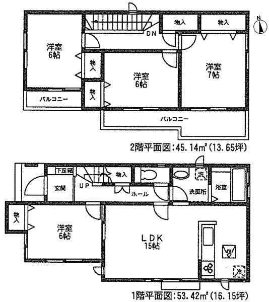 Floor plan. (A Building), Price 23.8 million yen, 4LDK, Land area 117.7 sq m , Building area 98.56 sq m