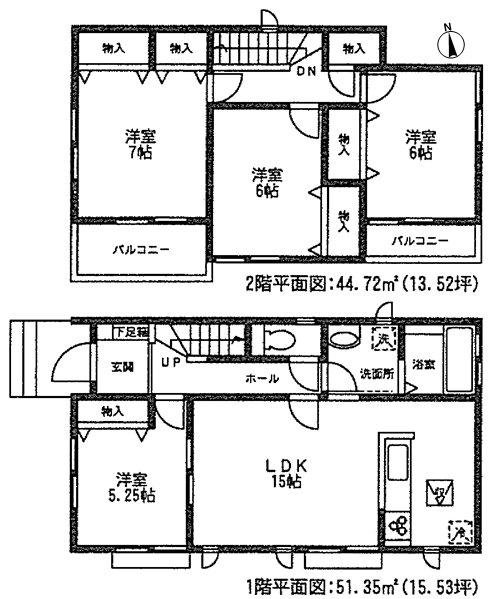 Floor plan. (C Building), Price 24,800,000 yen, 4LDK, Land area 121.94 sq m , Building area 96.07 sq m
