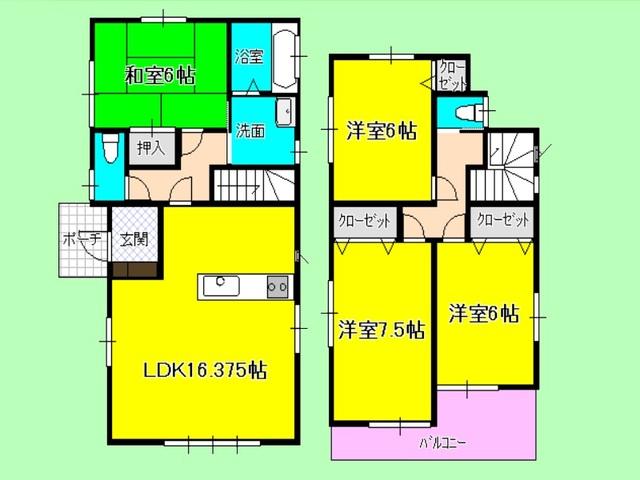 Floor plan. 21,400,000 yen, 4LDK, Land area 120.28 sq m , Building area 98.74 sq m