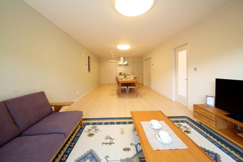 Model house photo. The open-minded LDK + back a secret room ・ ・ ・