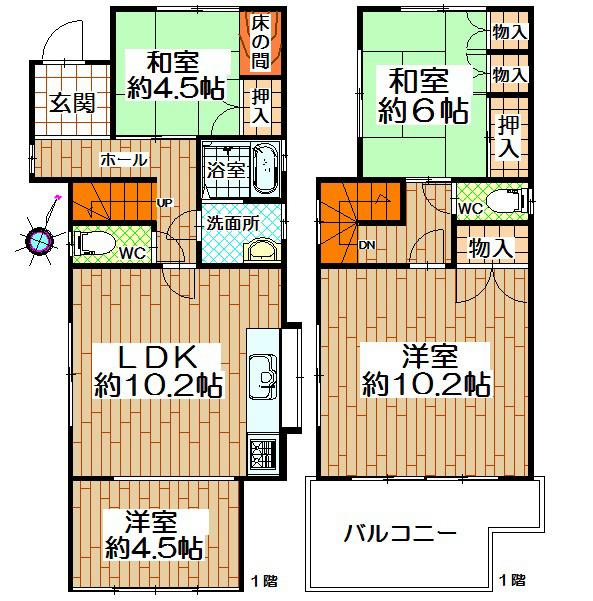 Floor plan. 17,900,000 yen, 4LDK, Land area 125.51 sq m , Building area 89.8 sq m