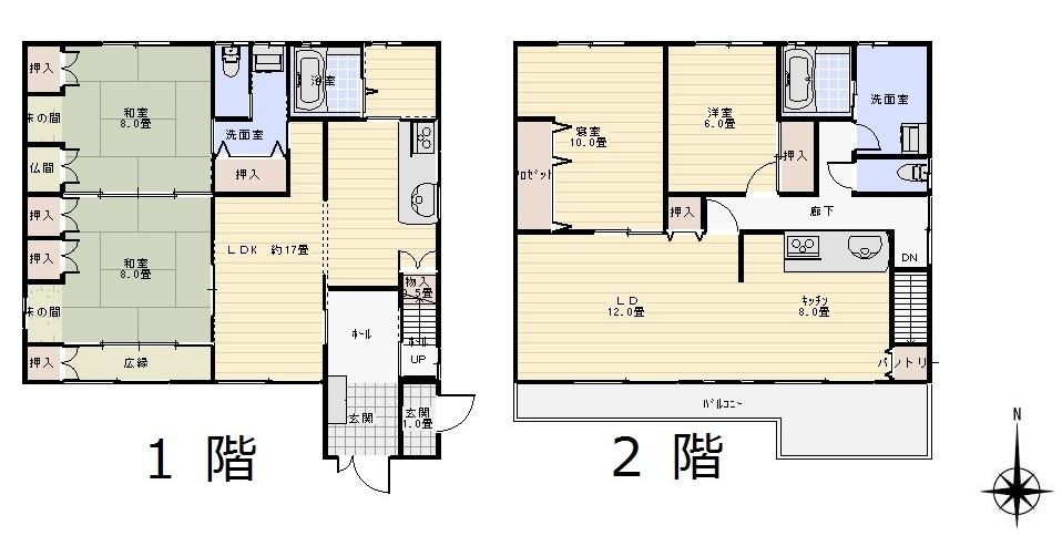 Floor plan. 33,900,000 yen, 5LDK, Land area 249.85 sq m , Building area 168.93 sq m full independence 2 family house 2003 Built Sanyo Homes custom home