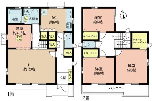 Floor plan. 22,300,000 yen, 5DK, Land area 154.69 sq m , Building area 109.3 sq m