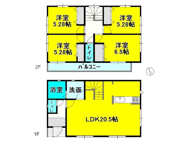 Floor plan. 26,800,000 yen, 4LDK, Land area 123.65 sq m , Building area 97.72 sq m floor plan