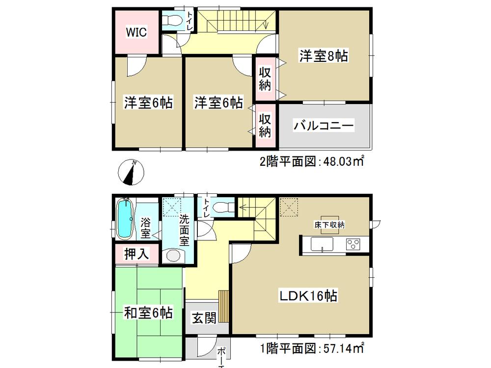 Floor plan. (3 Building), Price 29,800,000 yen, 4LDK, Land area 147.11 sq m , Building area 105.17 sq m