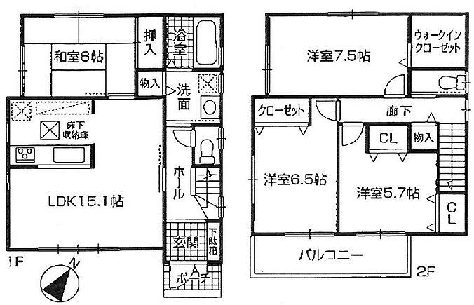 Floor plan. 28.8 million yen, 4LDK, Land area 112.89 sq m , Building area 98.67 sq m
