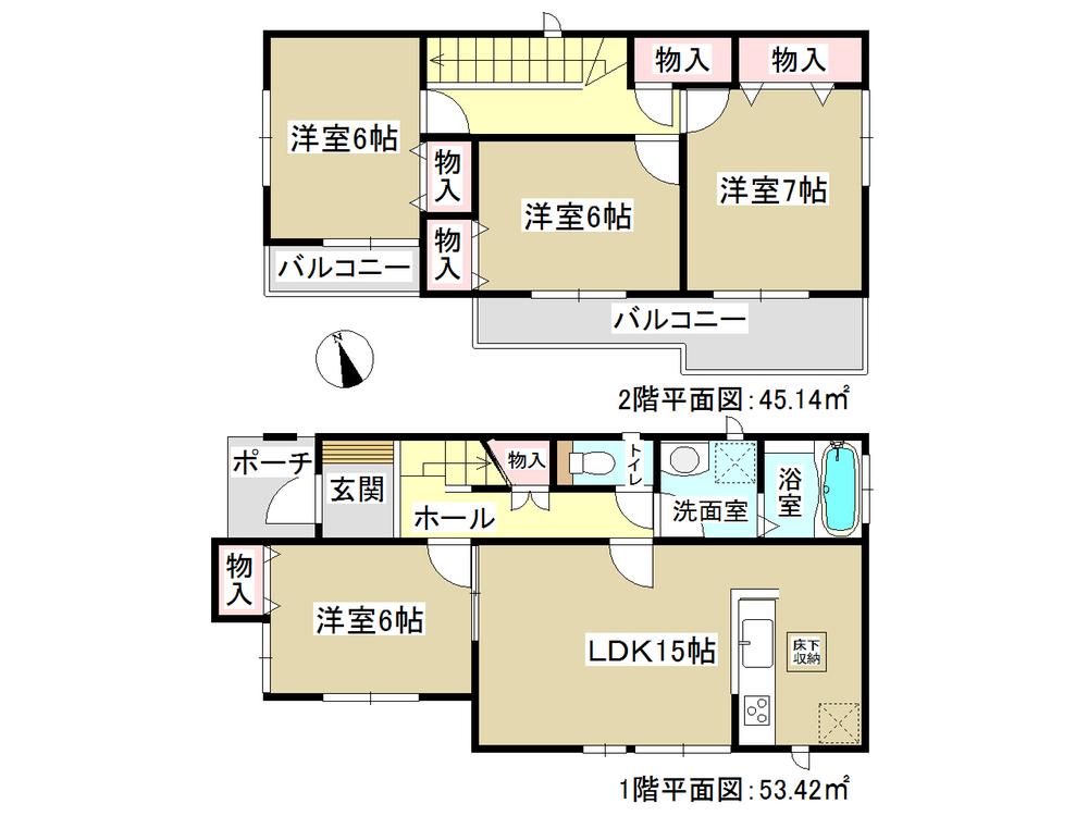 Floor plan. (A Building), Price 23.8 million yen, 4LDK, Land area 117.7 sq m , Building area 98.56 sq m