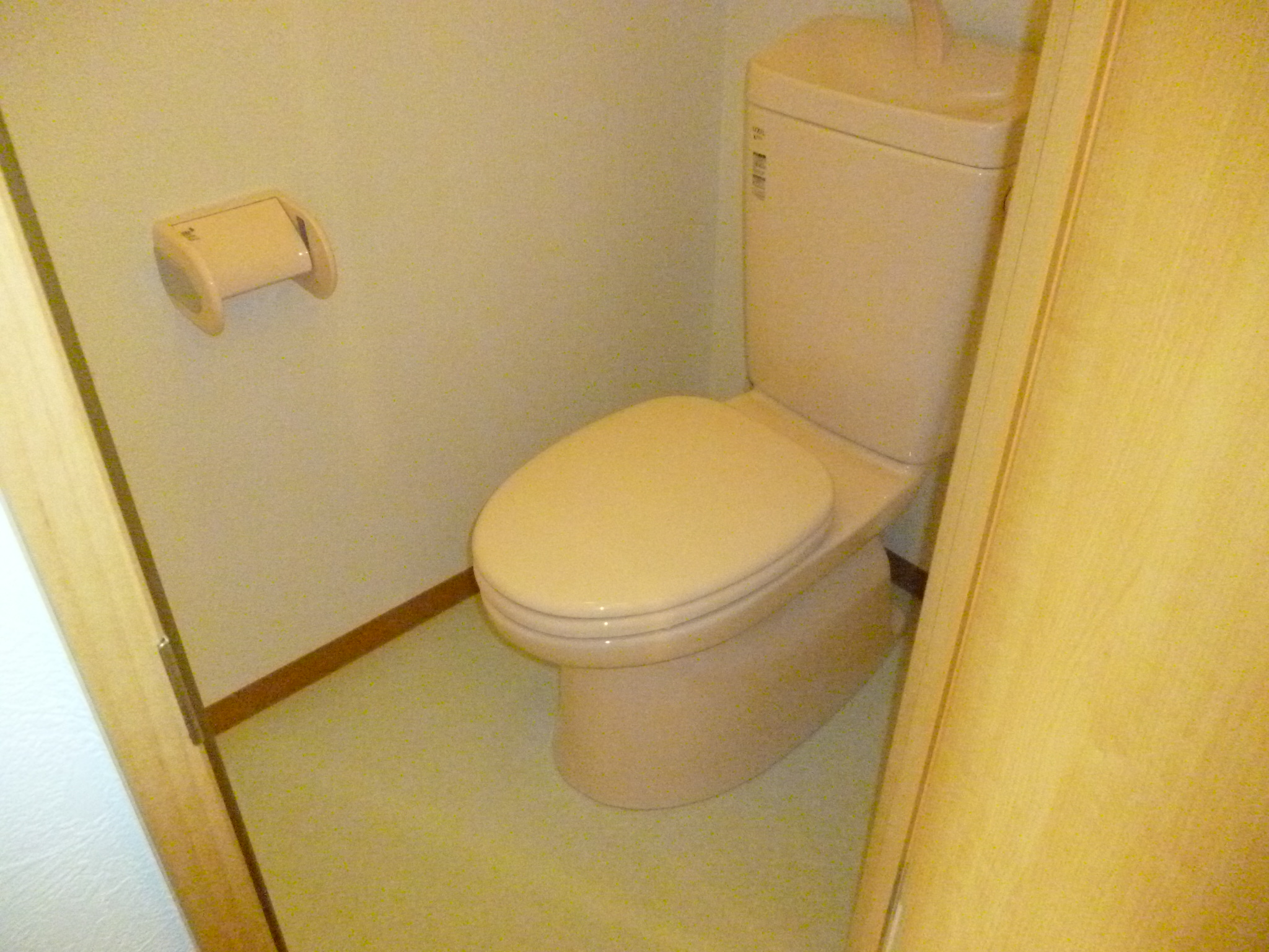 Toilet. Convenient to stock Storage room sanitary BOX at the top