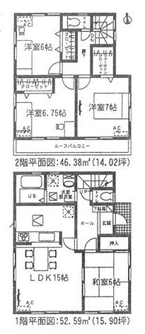Floor plan. 26,800,000 yen, 4LDK, Land area 115.9 sq m , Building area 98.97 sq m