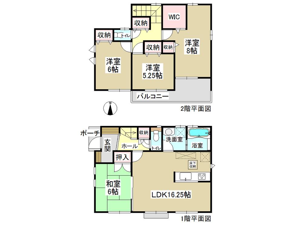 Floor plan. (1 Building), Price 24,900,000 yen, 4LDK, Land area 199.75 sq m , Building area 101.85 sq m