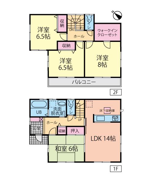 Floor plan. (Building 2), Price 23.8 million yen, 4LDK, Land area 153.67 sq m , Building area 103.51 sq m