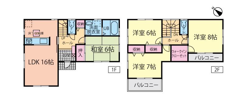 Floor plan. (5 Building), Price 28.8 million yen, 4LDK, Land area 131.64 sq m , Building area 104.34 sq m