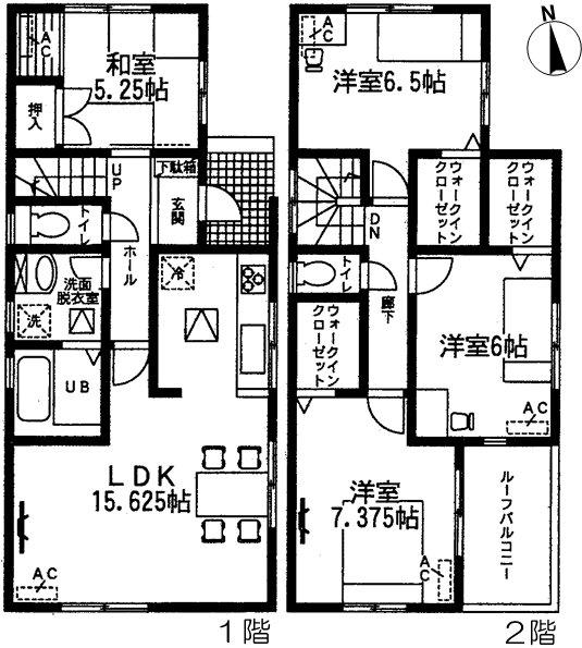 Floor plan. 21,800,000 yen, 4LDK, Land area 126.97 sq m , There building area 98.14 sq m All rooms have storage space. There is a separate Japanese-style room