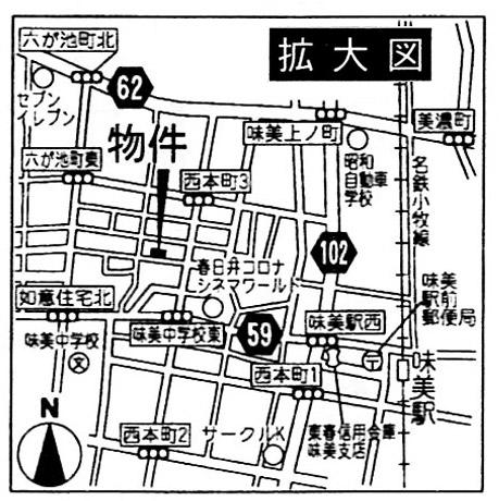 Local guide map. Kasugai Nishimoto-cho 3-chome 163 No., 164 No., 165 No.