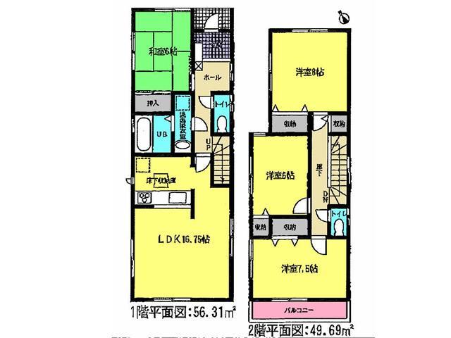 Floor plan. 27,800,000 yen, 4LDK, Land area 143.98 sq m , Building area 106 sq m floor plan