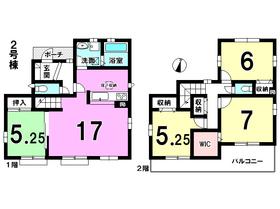 Floor plan. (Building 2), Price 27.5 million yen, 4LDK, Land area 128.61 sq m , Building area 98.94 sq m