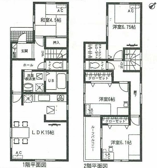 Floor plan. 25,800,000 yen, 4LDK, Land area 154.92 sq m , Building area 99.39 sq m