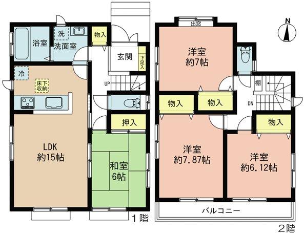Floor plan. 27,800,000 yen, 4LDK, Land area 120.27 sq m , Building area 100.63 sq m