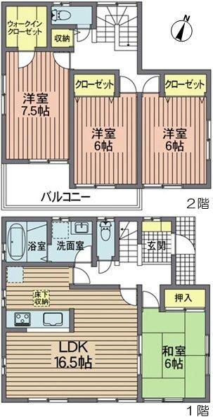 Floor plan. 31,800,000 yen, 4LDK, Land area 131.18 sq m , Building area 105.59 sq m
