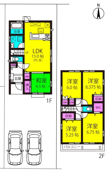 Floor plan. 27,900,000 yen, 5LDK, Land area 133.55 sq m , Building area 101.85 sq m
