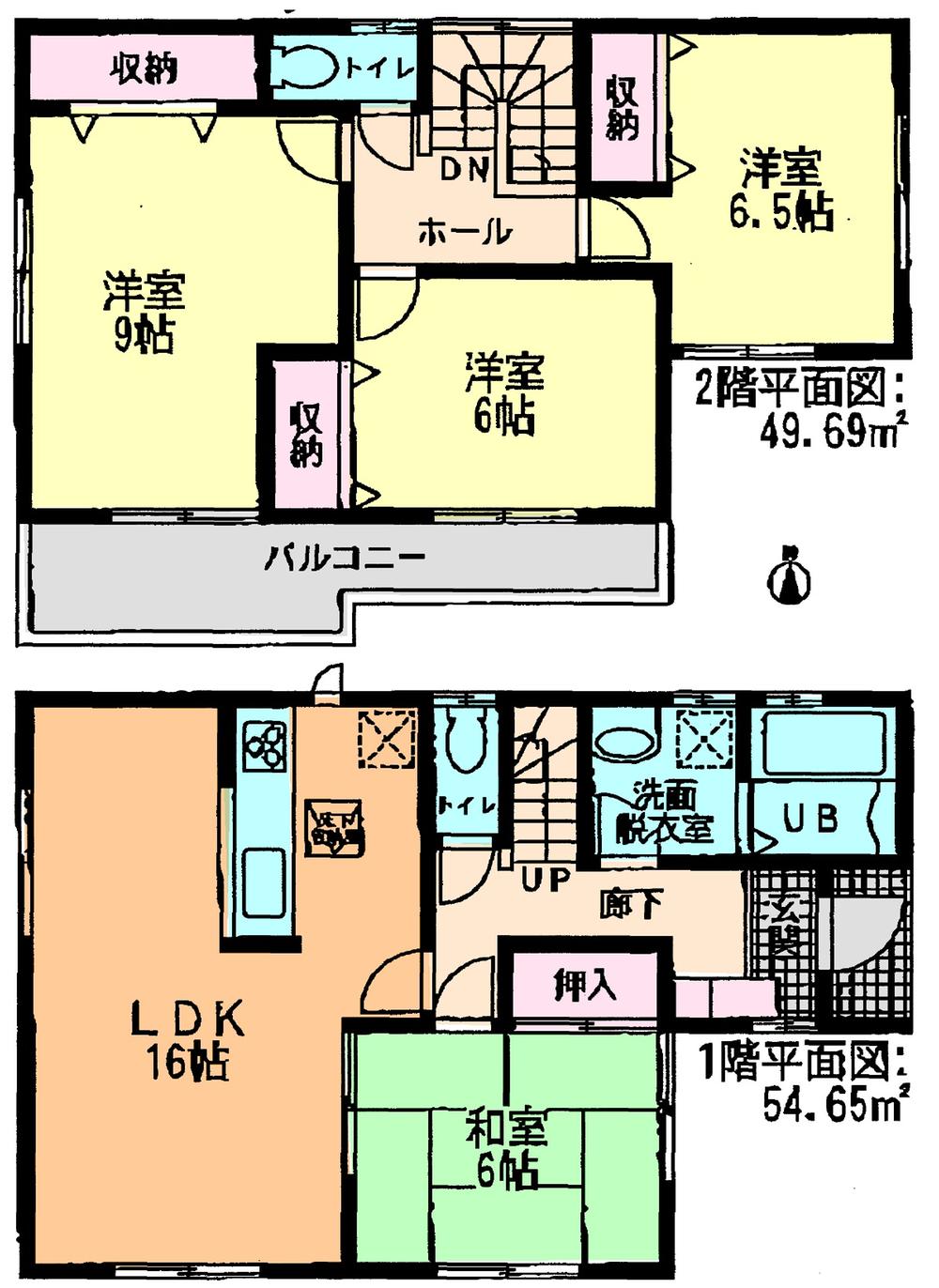 Floor plan. (3 Building), Price 27,800,000 yen, 4LDK, Land area 137.66 sq m , Building area 104.34 sq m