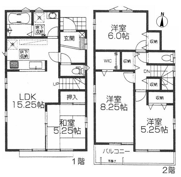 Floor plan. (4 Building), Price 26,900,000 yen, 4LDK, Land area 120.05 sq m , Building area 96.88 sq m