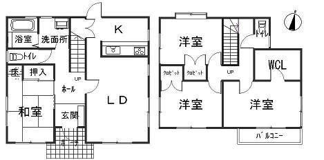 Floor plan. 18,800,000 yen, 4LDK, Land area 139.21 sq m , Building area 106.81 sq m