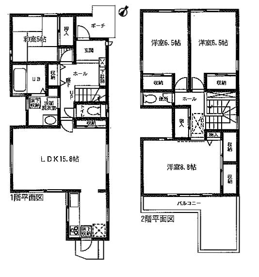 Floor plan. 34,800,000 yen, 4LDK, Land area 123.82 sq m , Building area 108.14 sq m