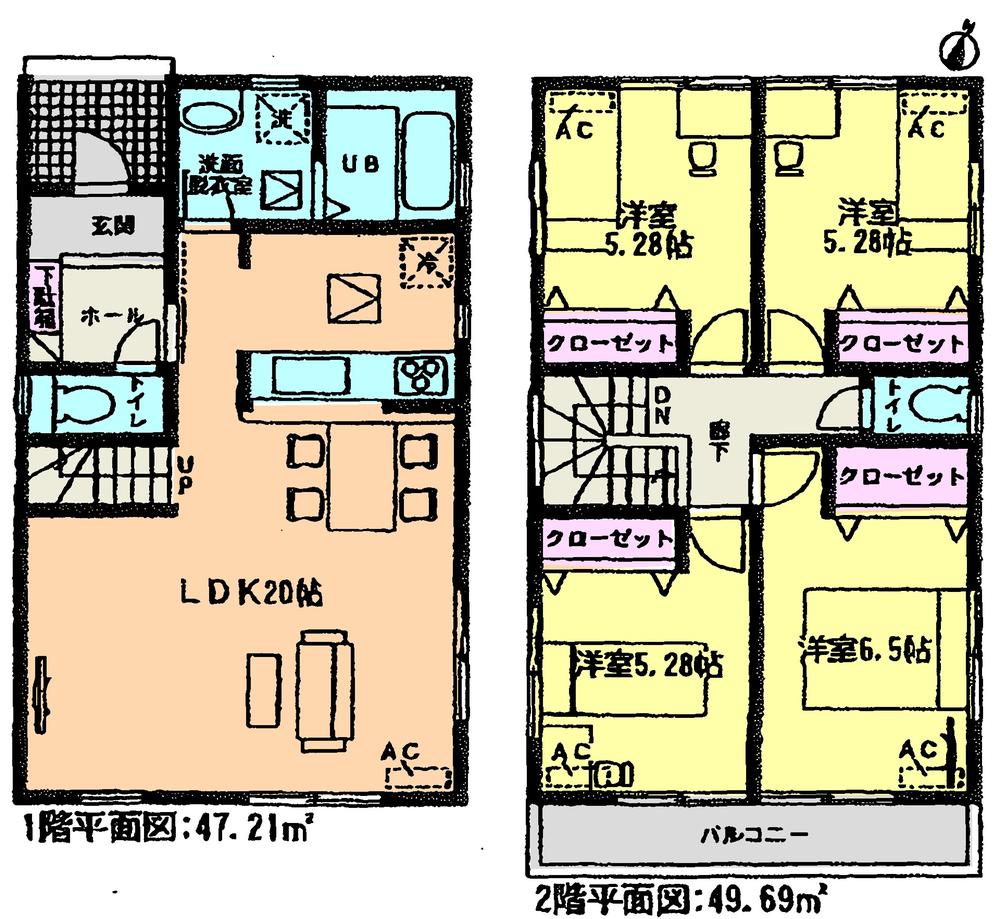Floor plan. (1 Building), Price 26,900,000 yen, 4LDK, Land area 121.19 sq m , Building area 96.9 sq m
