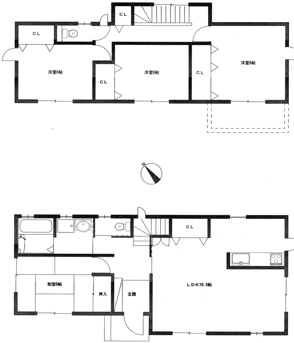 Floor plan. (B Building), Price 29,300,000 yen, 4LDK, Land area 166.66 sq m , Building area 114.29 sq m