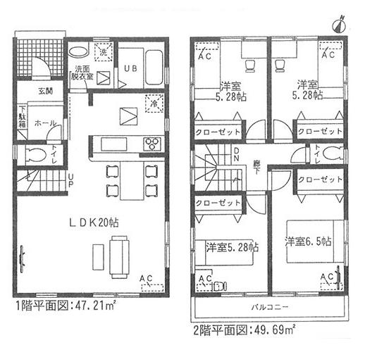 Floor plan. 26,900,000 yen, 4LDK, Land area 121.19 sq m , Building area 96.9 sq m