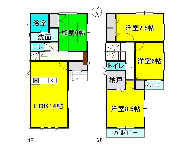 Floor plan. (1 Building), Price 25,900,000 yen, 4LDK+S, Land area 100.01 sq m , Building area 98.01 sq m